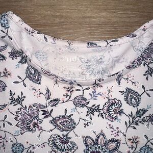 J. Jill Floral Print Women's short sleeve Top size Small light pink